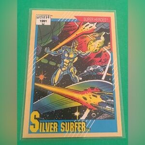 Marvel Silver Surfer #45 Comic with Green and Blue Accents